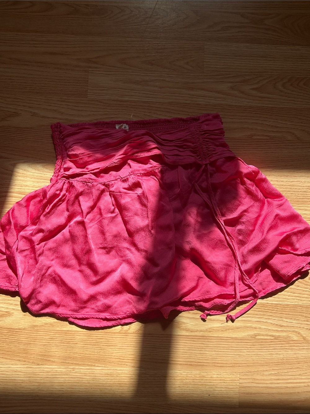aerie Hot Pink Smocked Waist Skirt